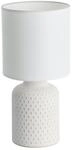 EGLO Tischlampe Bellariva, Tischleuchte, Nachttischlampe aus Keramik in Creme, Textil