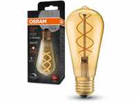 OSRAM Vintage 1906 Goldene Filament LED Lampe aus Glas in Edison-Form, Sockel E27,