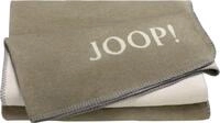 Joop! Wohndecke Melange - Doubleface Baumwollmischung Oliv-Natur Gr&ouml;&szlig;e 150x200 cm