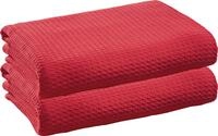 Erwin M&uuml;ller Sommerdecke Siena im 2er-Pack, Baumwolldecke rot Gr&ouml;&szlig;e 100x150 cm -