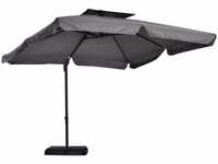 Outsunny Sonnenschirm UV30+ Ampelschirm Roma Schirm mit Ständer und 4 Gewichten