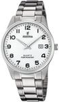 Festina Herren Uhr Analog aus Edelstahl 316L Silber - Quarzwerk - Kalender -