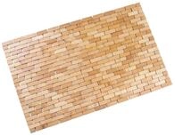 Bambus Badematte 80 x 50 cm - mit rutschhemmender Unterseite - Duschmatte Holz