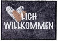 Astra Flauschige Sauberlaufmatte weich - Pure & Soft - Herzlich Willkommen grau...
