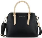 bugatti Ella Handtasche f&uuml;r Damen, Bowling Bag mittelgro&szlig; aus Kunstleder, schwarz