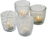 Boltze Windlicht Set Marilu 4-teilig (Transparent, Deko-Gl&auml;ser f&uuml;r