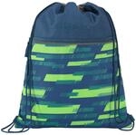 coocazoo Turnbeutel &bdquo;Lime Stripe&rdquo;, blau-gr&uuml;n, mit Rei&szlig;verschlussfach und