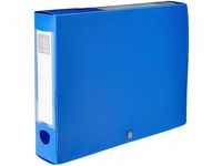 Exacompta 59632E Archivbox (mit Druckknopf, PP, Rücken 60mm, DIN A4) 1 Stück blau