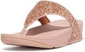 Fitflop Women's Lulu Glitter Flip Flops, Toe-Post Sandals, Comfortable with Natural