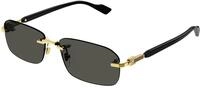 GUCCI Mens GG1221S Sunglasses, Gold-Black-Grey, 56