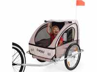 FROGGY Kinder Fahrradanhänger mit Federung + 5-Punkt Sicherheitsgurt Radschutz