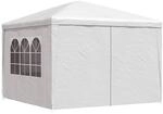 vidaXL Partyzelt 3x3m Wei&szlig; Pavillon Gartenzelt Bierzelt Gartenpavillon Zelt
