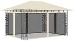 vidaXL Pavillon mit Moskitonetz 4x3x2,73 m Creme 180 g/m&sup2;