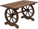 Outsunny Gartentisch, Balkontisch, Holztisch, R&auml;derform, Witterungsbest&auml;ndig,