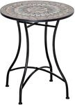 Outsunny Gartentisch &Oslash;60 cm, Wetterfest Balkontisch aus Metall, Esstisch Outdoor,