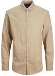 Jack & Jones Herren Hemd Jjegingham Twill Shirt L/S Noos, Crockery/Detail:/Solid/Slim
