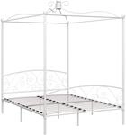 vidaXL Himmelbett Bett Bettgestell Doppelbett Metallbett Bettrahmen Lattenrost