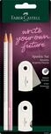 Faber-Castell - Schreibset Sparkle Rose Coconut, 4-teilig | Mit 2 Bleistiften,