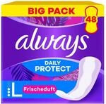 Always Daily Protect Slipeinlagen Damen, Long (48 Binden) Big Pack, mit frischem