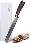 Wakoli EDIB Brotmesser Wellenschliff aus echtem Damaststahl (VG10 Kern) mit 20...
