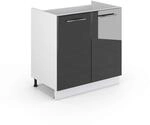 Vicco Sp&uuml;lenunterschrank Fame-Line, Anthrazit Hochglanz, 80 cm
