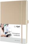 Sigel Conceptum Premium Notizbuch A4 liniert beige Hardcover | CO641, 194 nummerierte