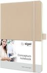 Sigel CO333 Notizbuch A5 liniert beige, Softcover, 194 nummerierte Seiten,