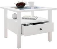 VCM Holz Beistelltisch mit ESG-Sicherheitsglas | Couchtisch schlicht | Ma&szlig;e...