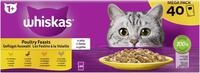 WHISKAS&reg; Multipack Portionsbeutel 1+ Gefl&uuml;gel Auswahl 4 Variet&auml;ten Huhn,...