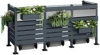 Westmann 3er M&uuml;lltonnenverkleidung Planum | Metall 240x80x120 cm Grau/Hellgrau 