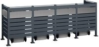 WESTMANN 4er M&uuml;lltonnenverkleidung Planum | Metall 320x90x120 cm Grau/Hellgrau 