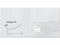SIGEL GL225 Großes Premium Glas-Whiteboard 200x100 cm super-weiß hochglänzend,