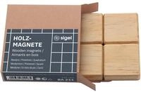 SIGEL BA211 Holz-Magnete Neodym - quadratisch - mit starker Haftkraft - 3,3 x 3,3 cm