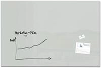 SIGEL GL221 Gro&szlig;es Premium Glas-Whiteboard 150x100 cm grau hochgl&auml;nzend, SGS