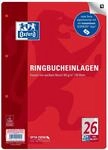 Oxford Ringbucheinlagen A4 kariert mit breitem, wei&szlig;em Rand rechts, Lineatur 26, 50