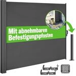 Casaria&reg; Seitenmarkise Nosara 180x300cm Ausziehbar Blickdicht Sonnenschutz Markise