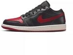 Jordan Herren Air 1 Low Sneaker, Black Gym Red Sail, 38 EU