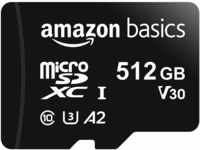 Amazon Basics MicroSDXC, 512 gb, mit SD Adapter, A2, U3, Lesegeschwindigkeit bis zu