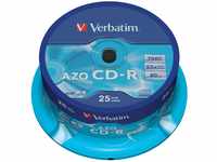 Verbatim AZO CD-R 52X 700MB Crystal 25 Pack, 43352 (25 Pack)