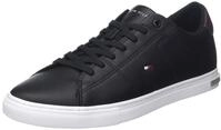 Tommy Hilfiger Herren Vulcanized Sneaker Essential Leather Detail Schuhe, Schwarz