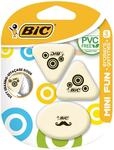 BIC Radierer Mini Fun aus synthetischem Kautschuk, Blister &agrave; 3 St&uuml;ck