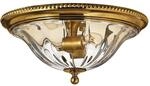 Moderne Deckenleuchte Cambridge Messing br&uuml;niert Glas 2 Leuchten E27