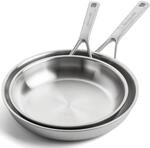 KitchenAid MultiPly Stainless Steel PFAS-freies Keramik-Antihaft-Pfannenset aus