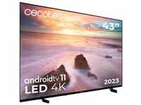 Cecotec Fernseher LED 43" Smart TV A2 Series ALU20043. 4K UHD, Android 11, Frameless,
