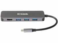 D-Link DUB-2333 5-in-1 USB-C Hub mit Power Delivery (PD 60W, 4K HDMI, 3 USB 3.0 Ports