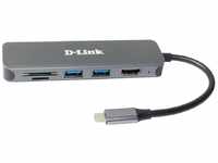 D-Link DUB-2327 6-in-1 USB-C Hub mit Power Delivery (PD 60W, 4K HDMI, 2 USB 3.0