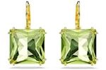 Swarovski Millenia Drop-Ohrh&auml;nger, Kissenschliff, Gr&uuml;n, Goldlegierungsschicht