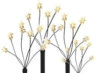 Spetebo LED Garten Leuchtst&auml;be Stern - Batterie/Timer - 4er Set mit 24 LED -