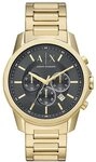 Armani Exchange Uhr f&uuml;r Herren, Chronographenwerk, 44mm Gold Edelstahlgeh&auml;use mit