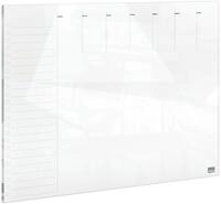 Nobo Glas-Whiteboard Magnetischer Wochenplaner, Trocken Abwischbare Glas-Oberfl&auml;che,